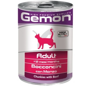 Gemon Cat консервы для кошек кусочки говядины 415г